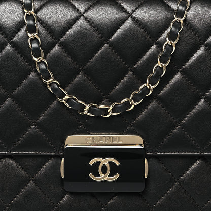 Chanel Sheepskin Quilted Large Beauty Lock Flap Black 8 of 11