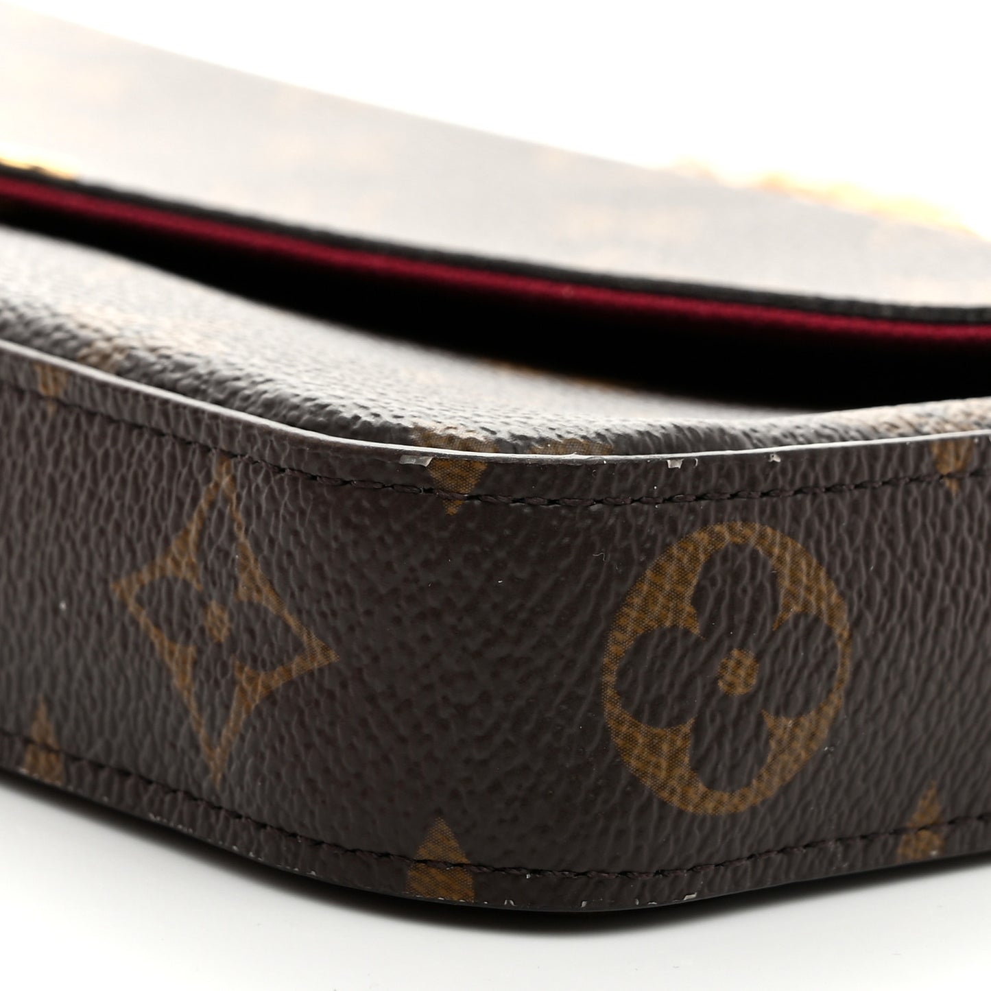 Monogram Pochette Felicie Chain Wallet Fuchsia