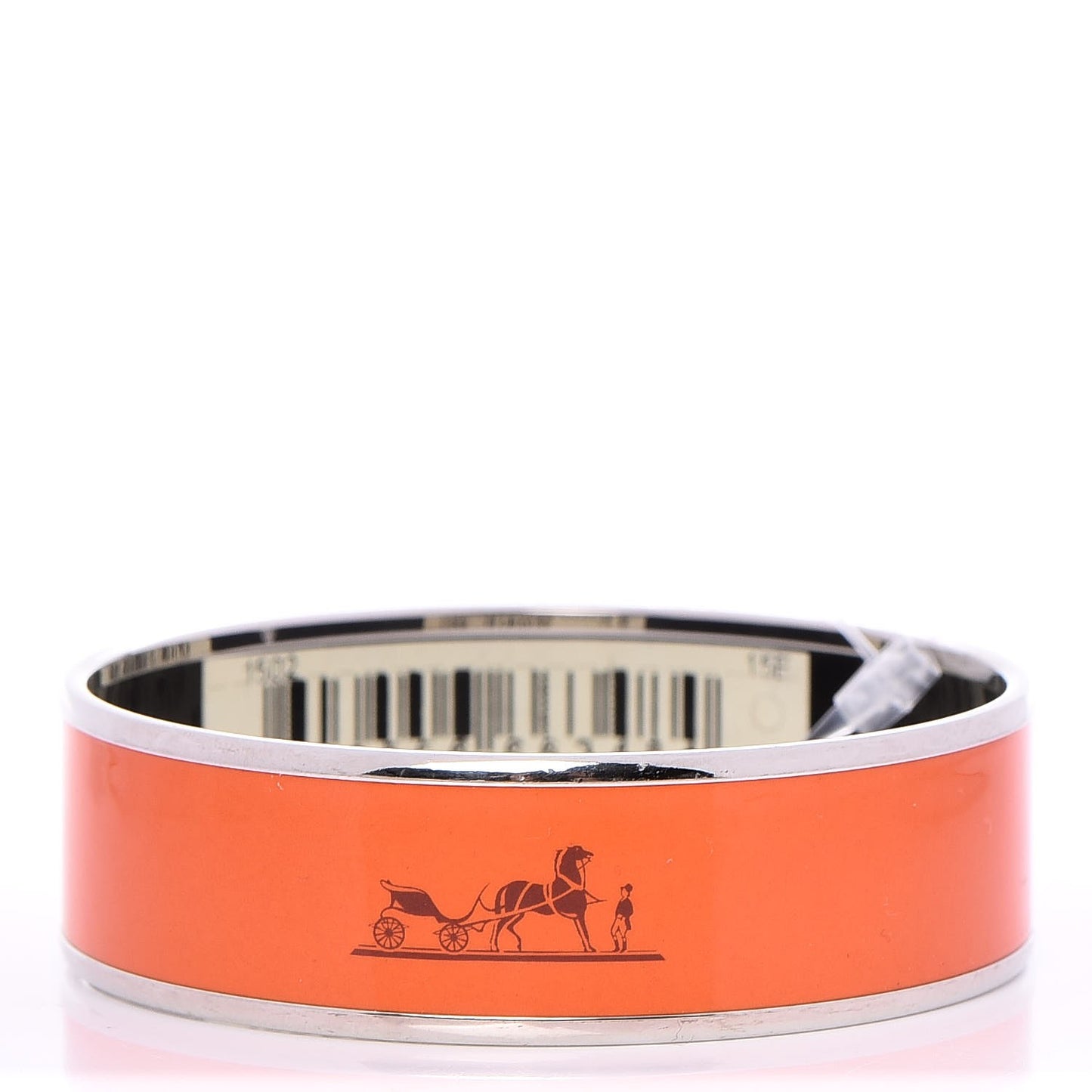 Enamel Printed Caleche Wide Bracelet 62 Orange