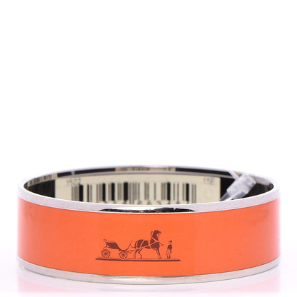 Hermes Enamel Printed Caleche Wide Bracelet 62 Orange 1 of 5