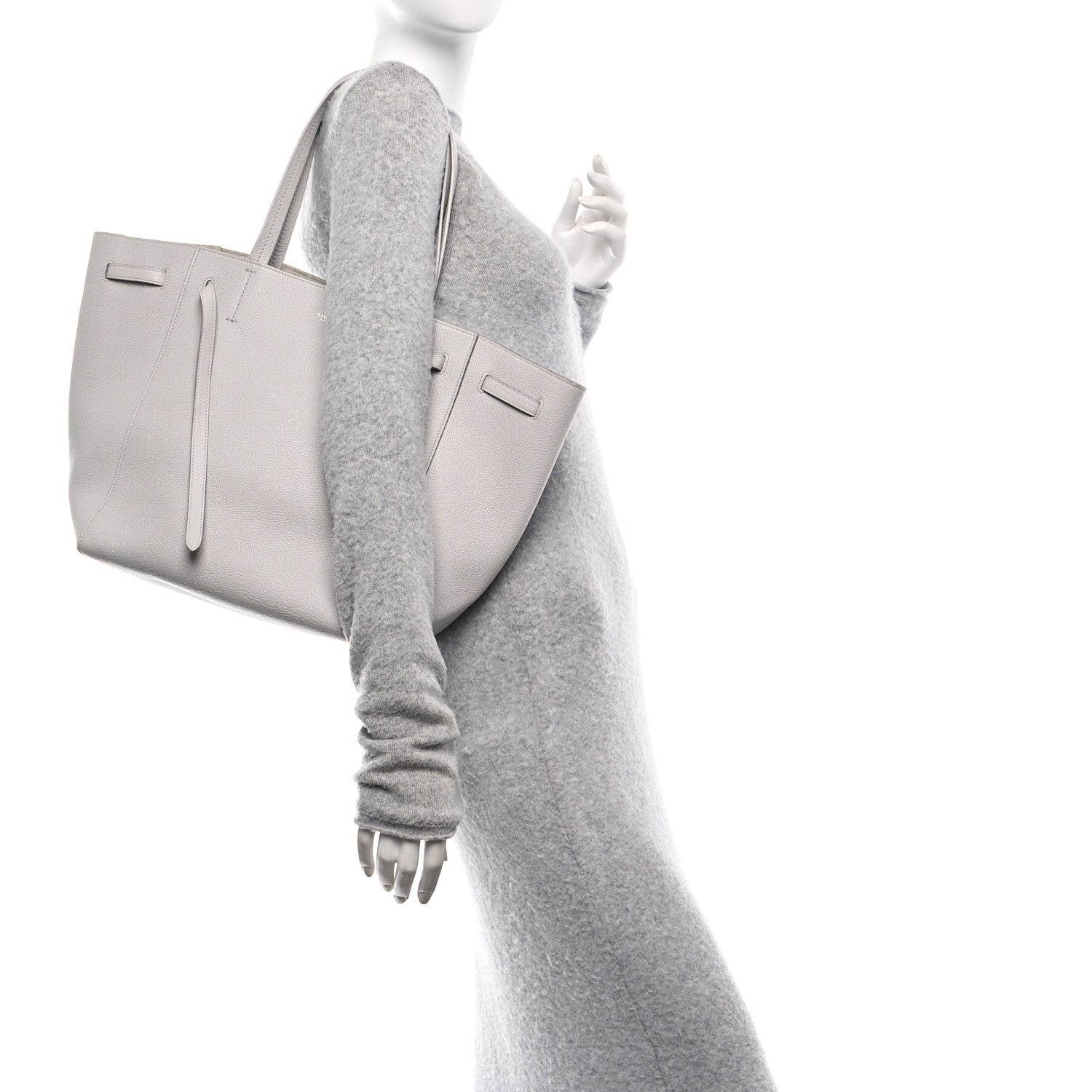 Celine Soft Grained Calfskin Small Belt Cabas Phantom Mineral 2 of 10
