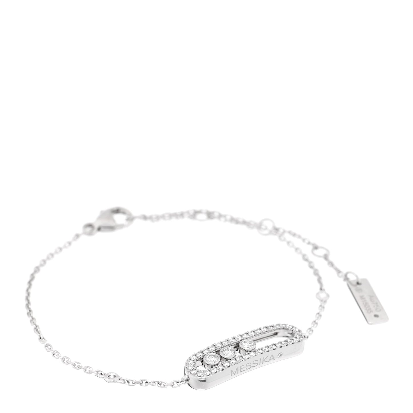 18K White Gold Diamond Classic Baby Move Pave Bracelet