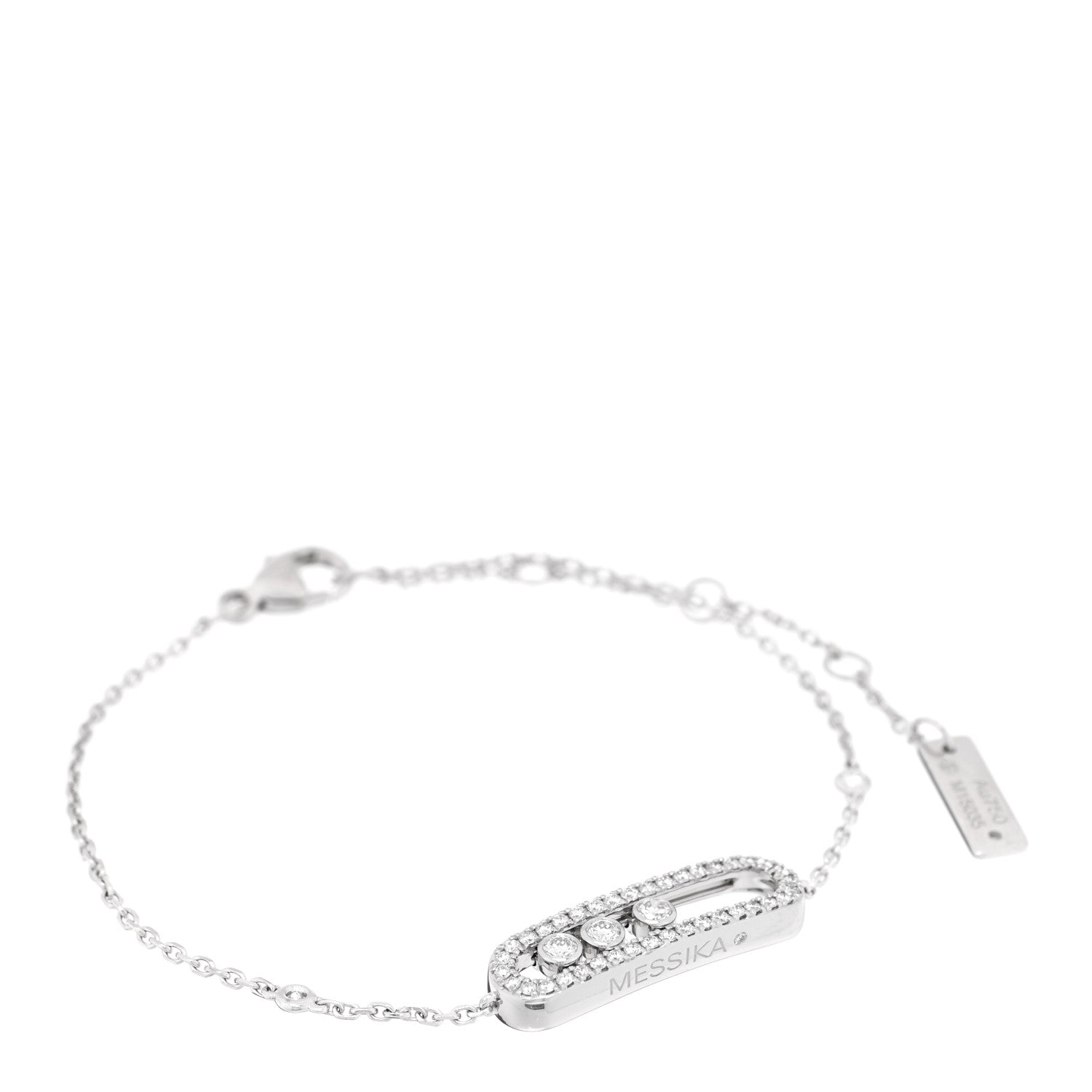 Messika 18K White Gold Diamond Classic Baby Move Pave Bracelet 1 of 4