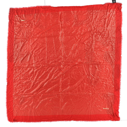 Gucci X SEGA Modal Cashmere GUCCY Stars Print Shawl Flame Red Gold 1 of 4