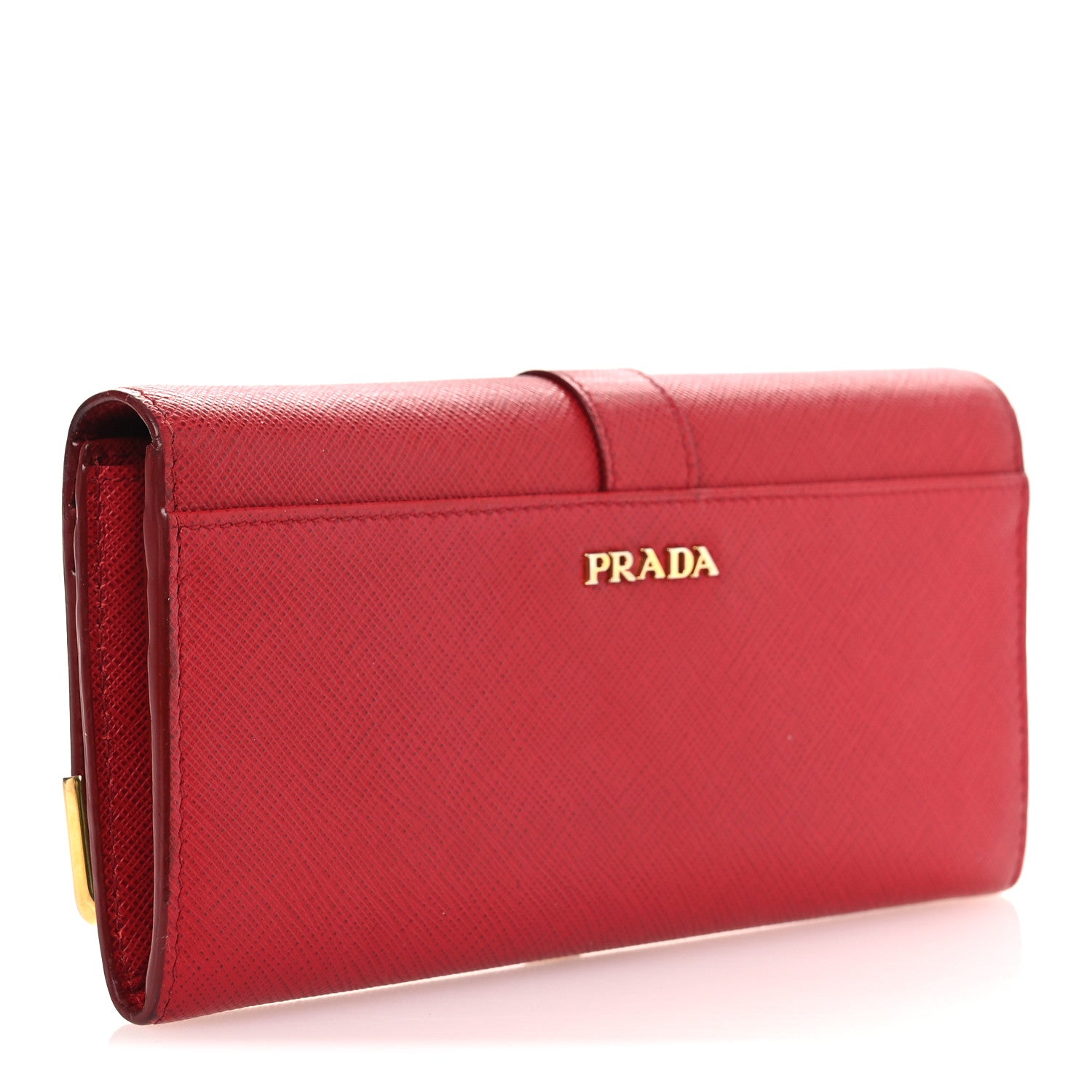 Prada Saffiano Cahier Continental Flap Travel Wallet Fuoco 4 of 12