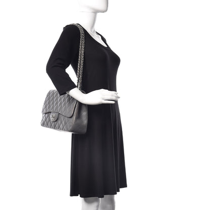 Chanel Lambskin Quilted Jumbo Single Flap Grey 2 of 20
