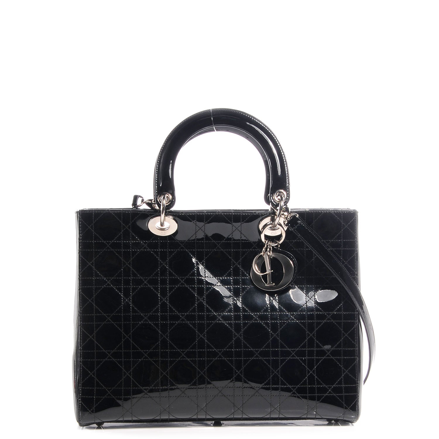 Christian Dior Patent Cannage Large Lady Dior Black 1 of 7