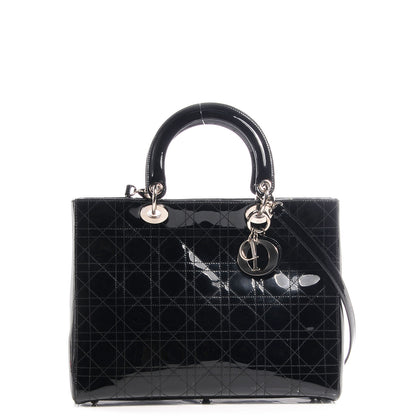 Christian Dior Patent Cannage Large Lady Dior Black 1 of 7