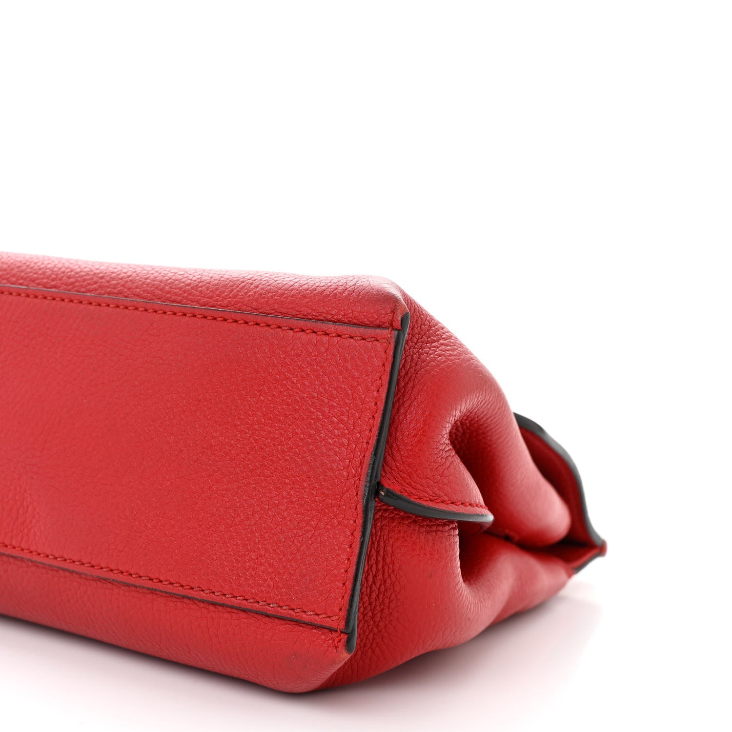 Gucci Cellarius Calfskin Small Bamboo Daily Top Handle Bag Hibiscus Red 9 of 9