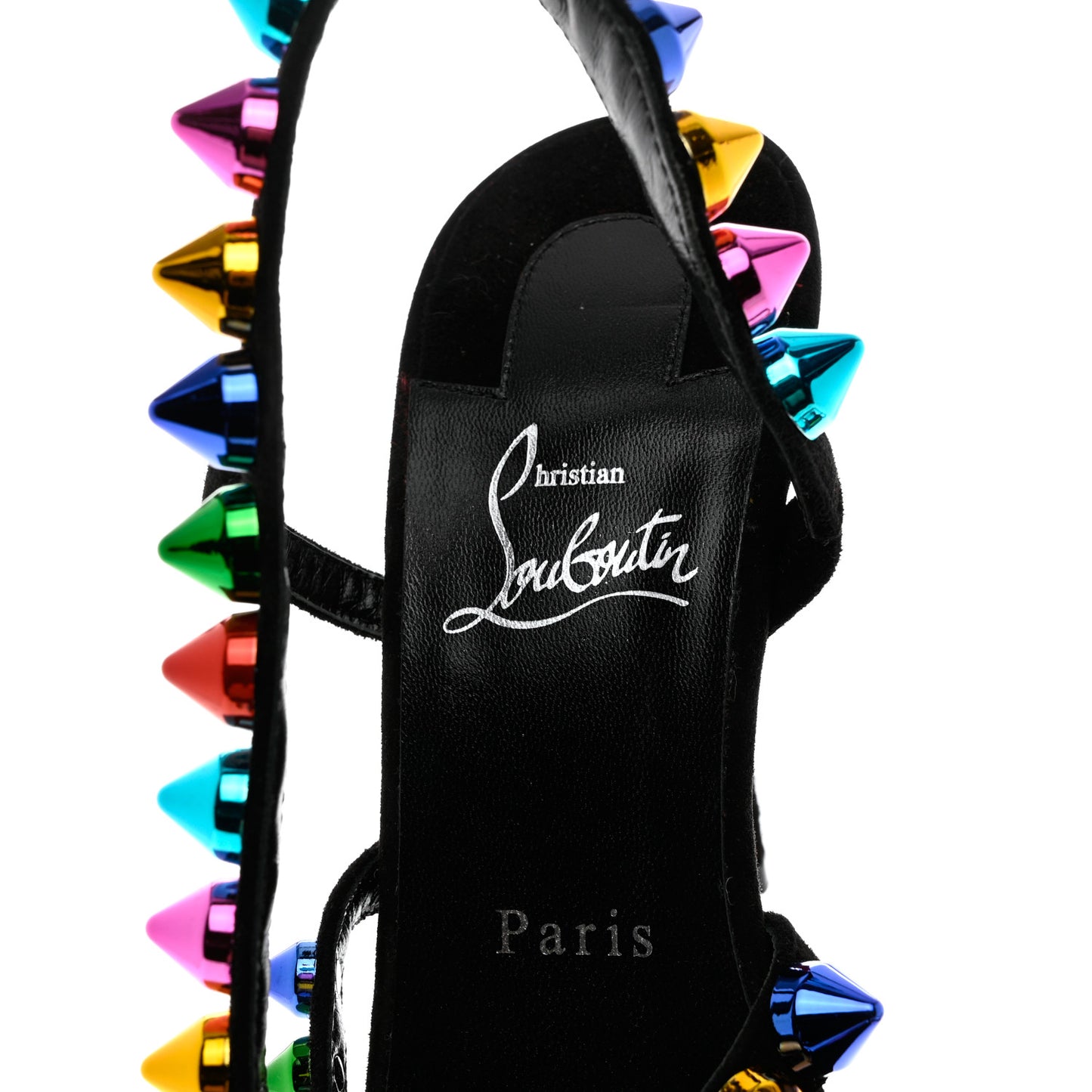 Suede Spikita 100 Sandals 39.5 Black Multicolor