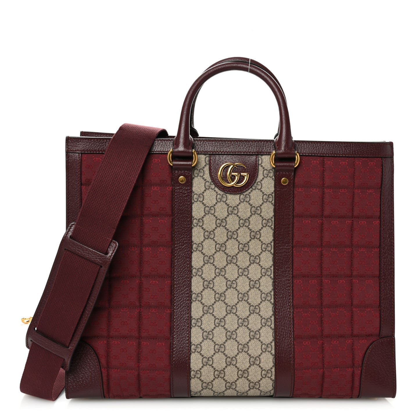 Monogram GG Mignon Textured Dollar Calfskin GG Supreme Monogram Quilted Mini GG Large Tote Bag Burgundy Beige Ebony