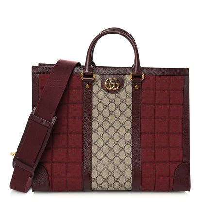 Gucci Monogram GG Mignon Textured Dollar Calfskin GG Supreme Monogram Quilted Mini GG Large Tote Bag Burgundy Beige Ebony 1 of 11