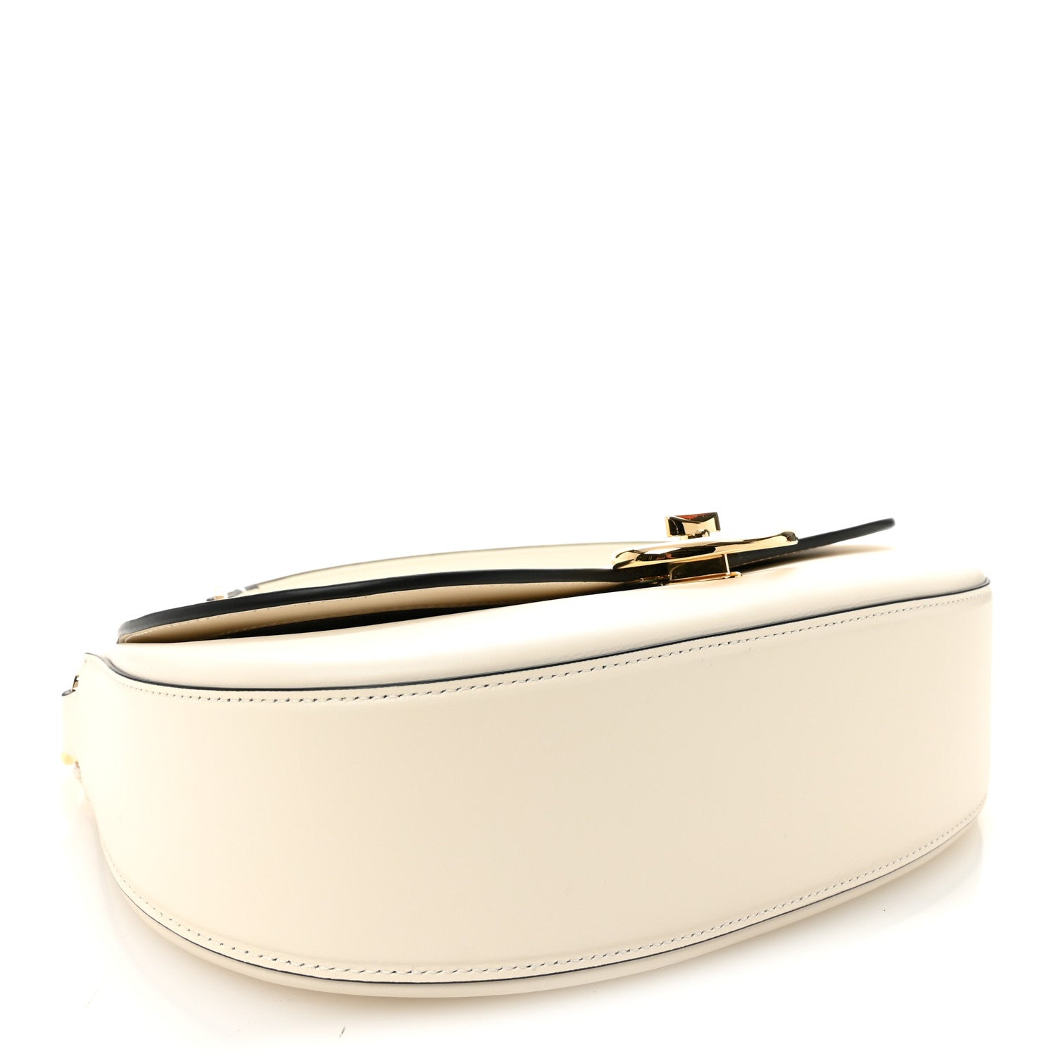 Valentino Garavani Calfskin Ohval Foldover Shoulder Bag White 4 of 9
