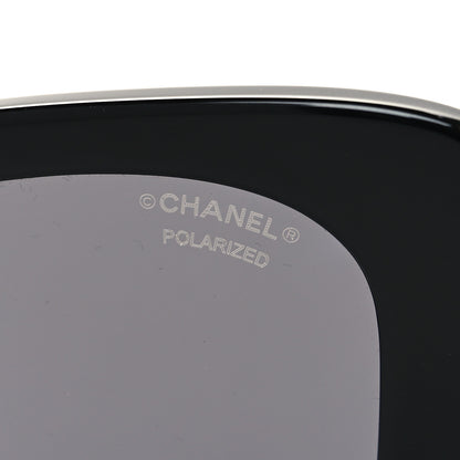 Chanel Acetate Strass Polarized Square Sunglasses 5422-B Black 7 of 8