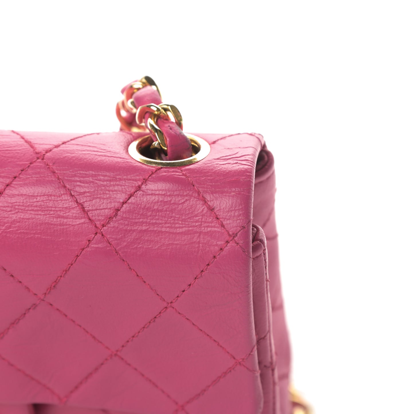 Lambskin Quilted Mini Square Flap Pink