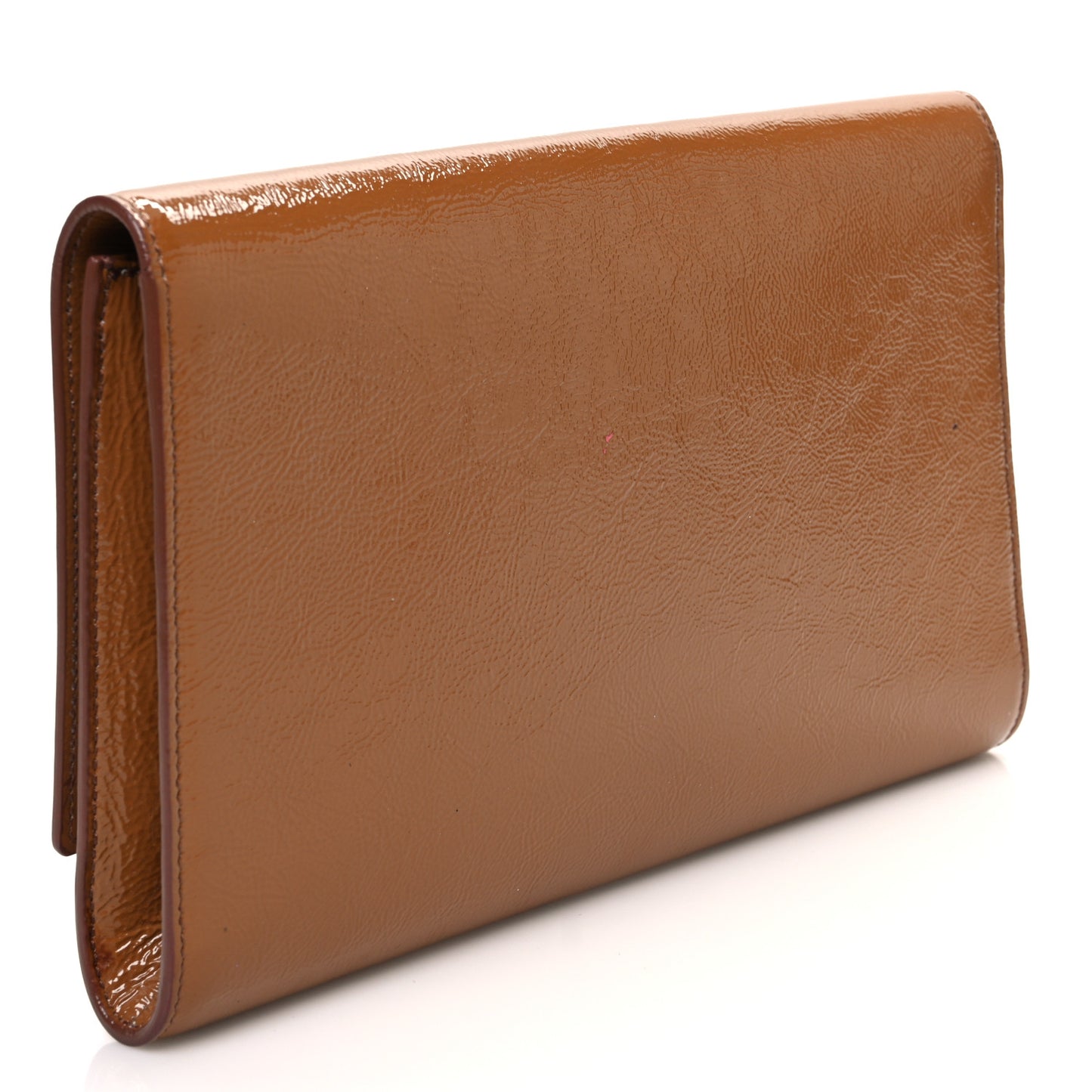 Textured Patent Calfskin Monogram Large Belle De Jour Clutch Beige
