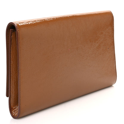 Saint Laurent Textured Patent Calfskin Monogram Large Belle De Jour Clutch Beige 3 of 15