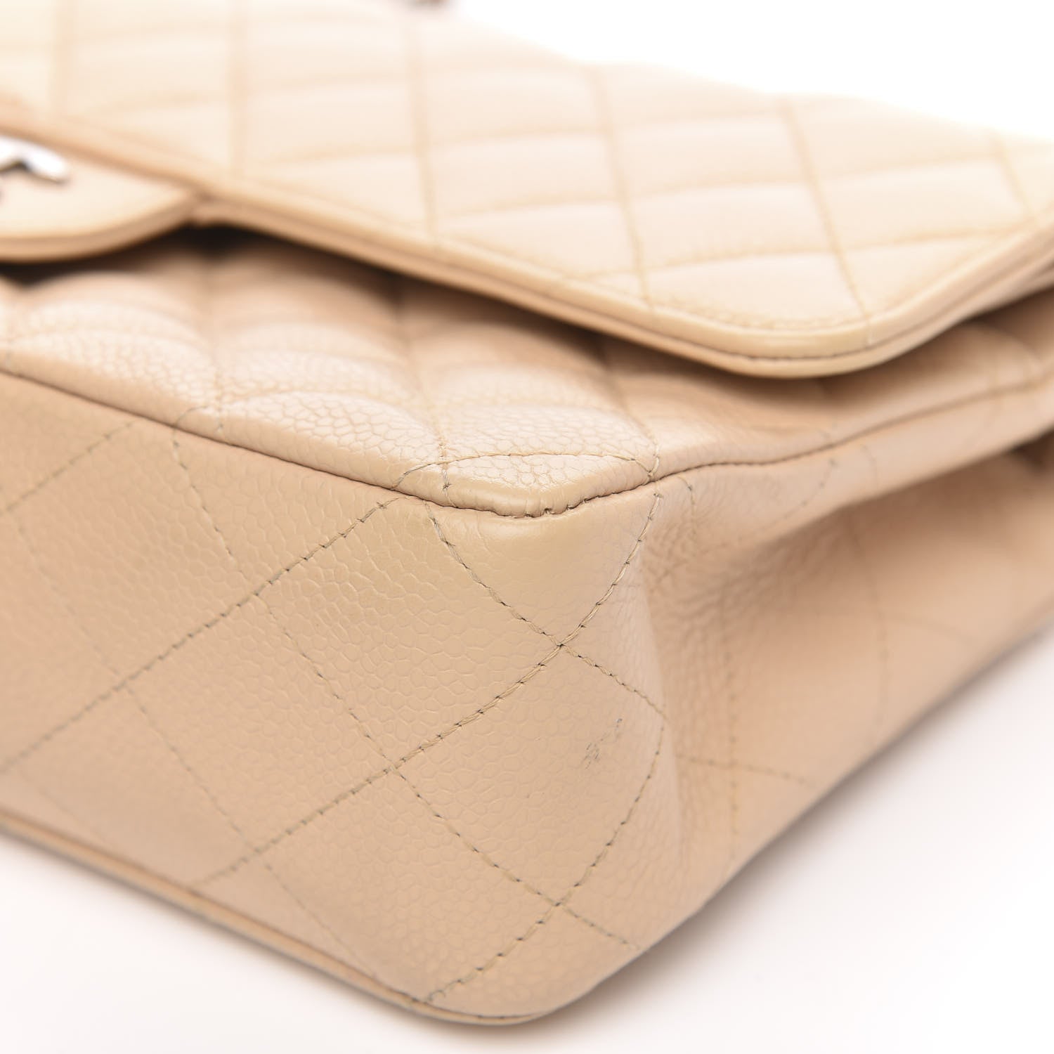 Chanel Caviar Quilted Medium Double Flap Beige 9 of 12
