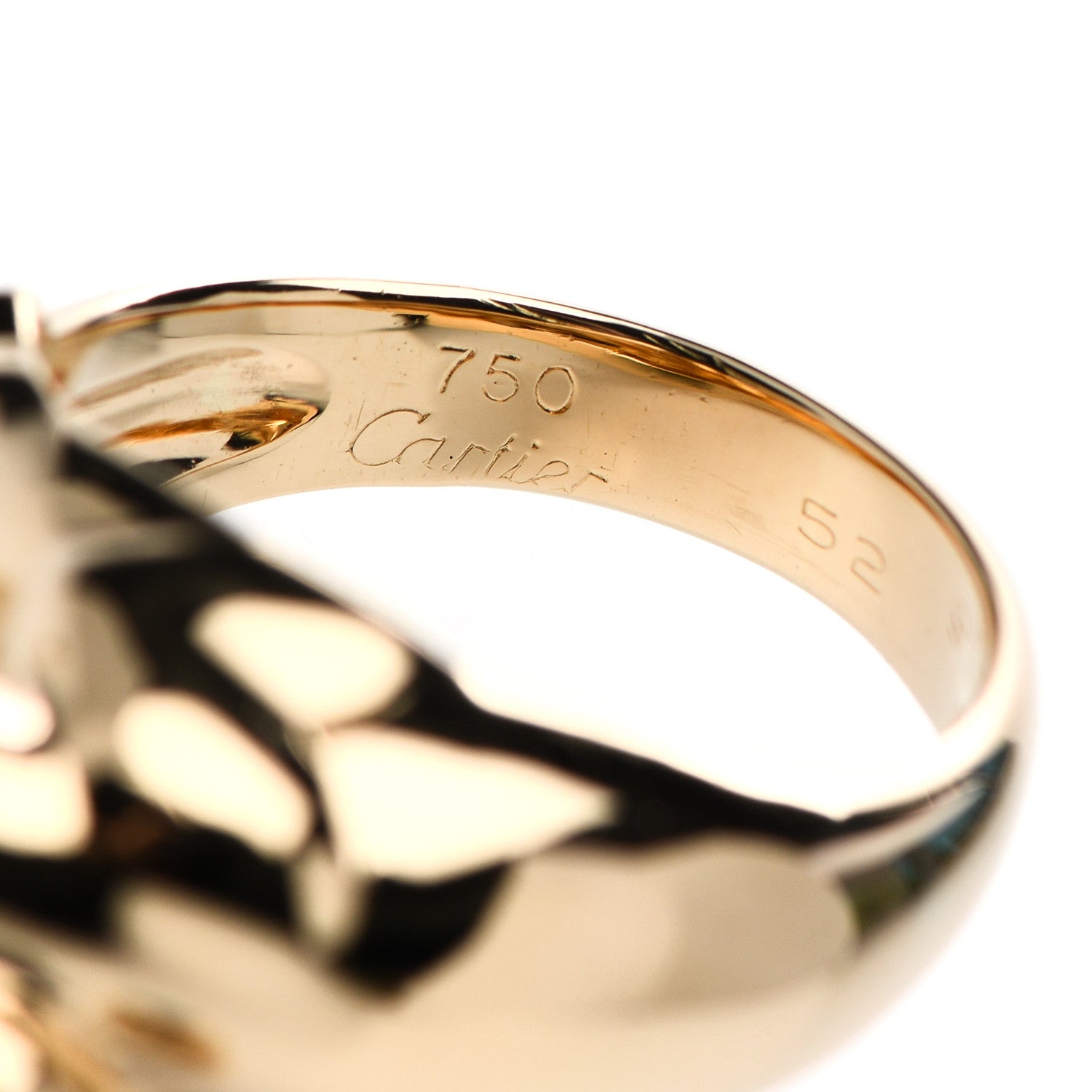 Cartier 18K Yellow Gold Black Onyx Emerald Double Panthère De Cartier Bypass Ring 52 6 6 of 8