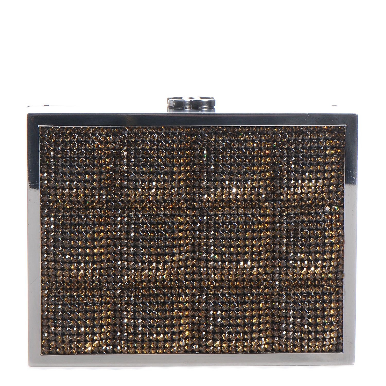 Chanel Crystal Square Quilted Box Clutch Bronze 1 of 8