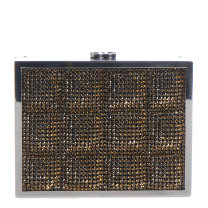 Chanel Crystal Square Quilted Box Clutch Bronze 1 of 8