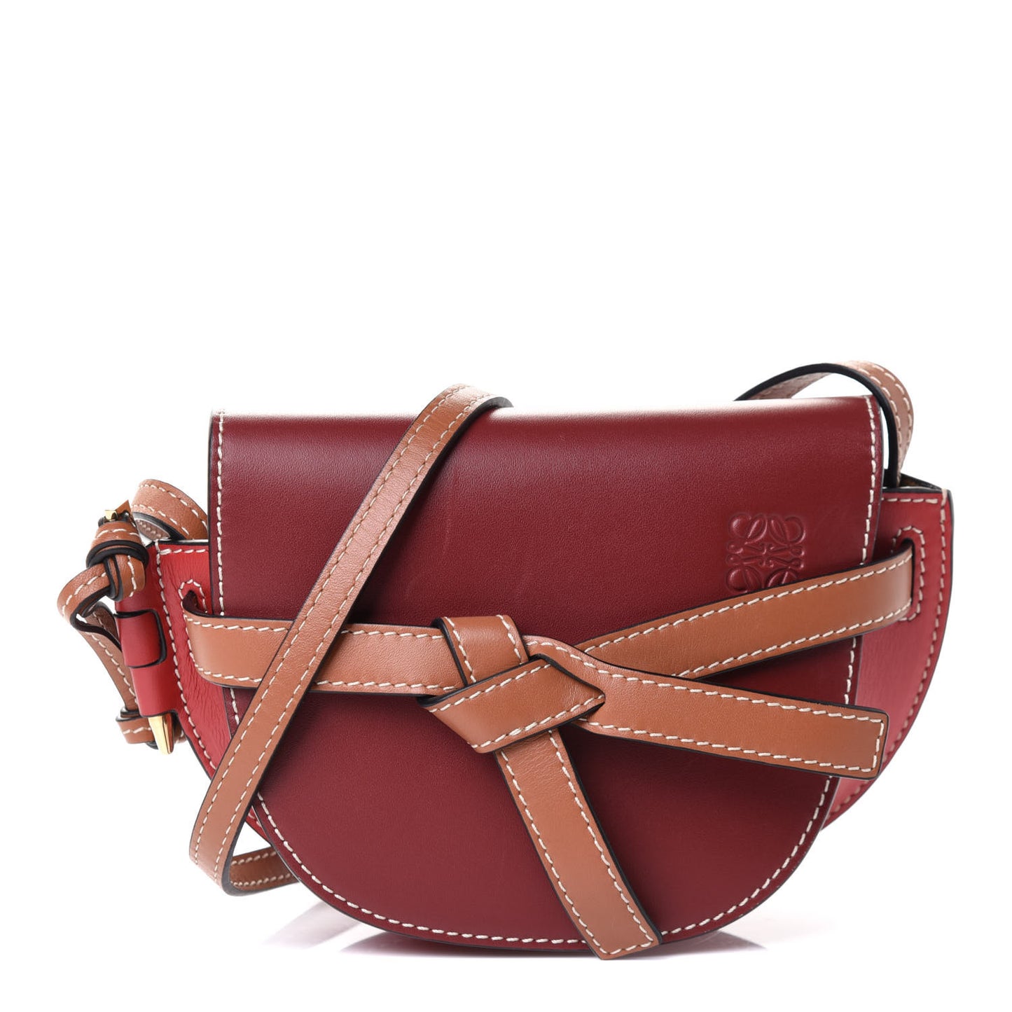Calfskin Mini Gate Crossbody Bag Garnet Pomodoro