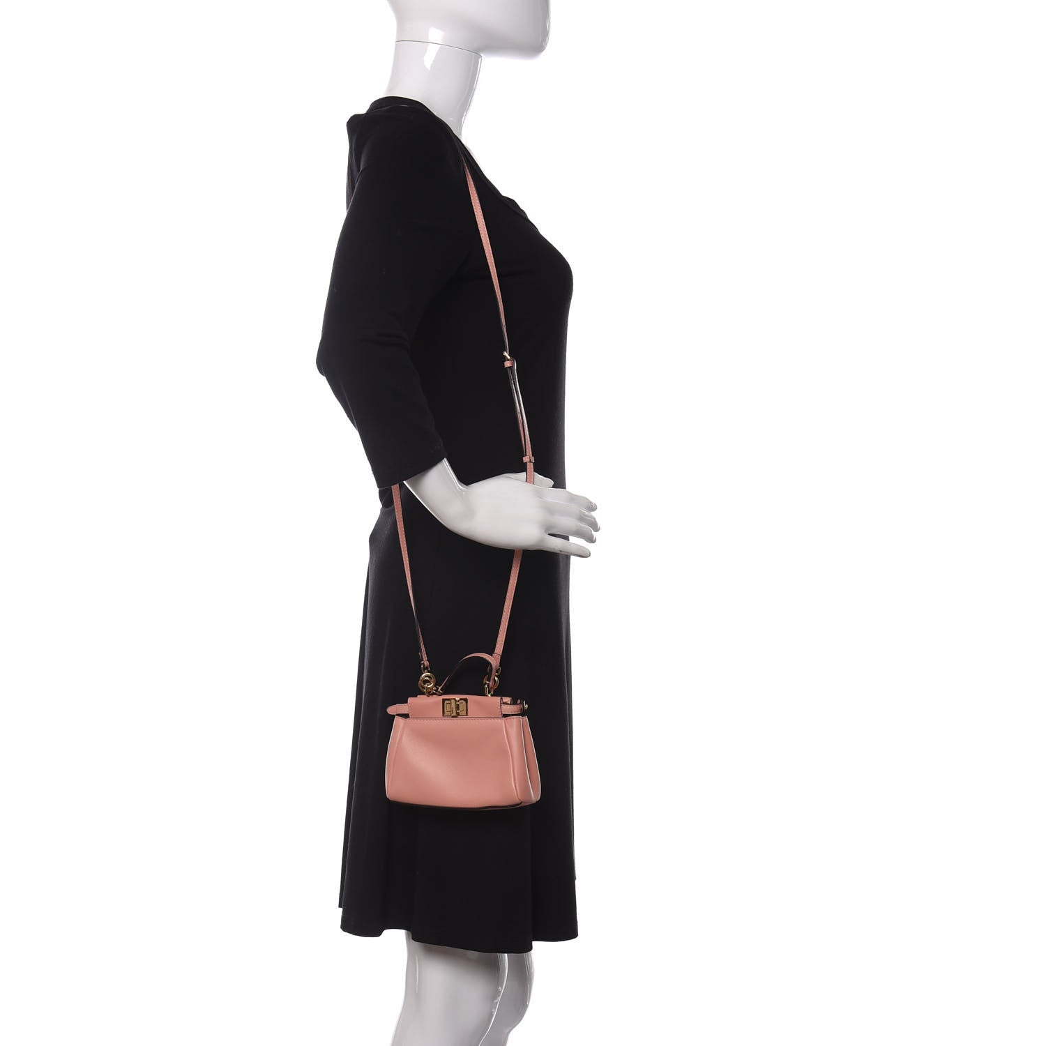 Fendi Shiny Nappa Micro Peekaboo Iconic Satchel Pink 2 of 8