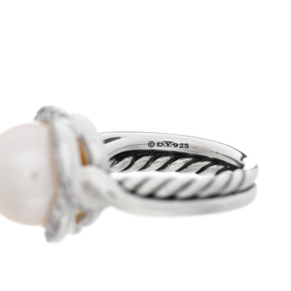 David Yurman Sterling Silver Diamond Pearl 11.5mm Ring 52 6 4 of 4