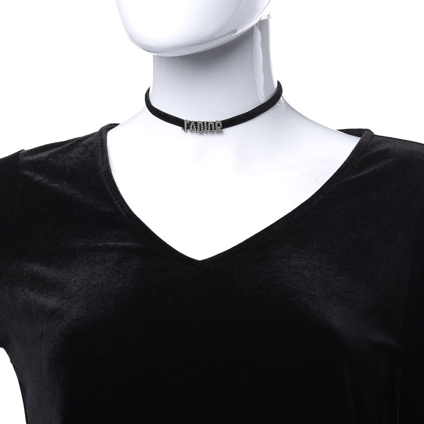 Velvet Crystal J’Adior Choker Necklace Black