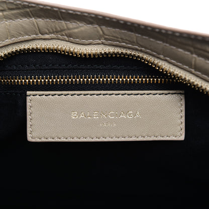 Balenciaga Calfskin Crocodile Embossed Classic Gold Hardware City Beige Latte 6 of 7