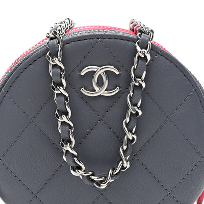 Chanel Lambskin Quilted Round Clutch With Chain Multicolor 8 of 13