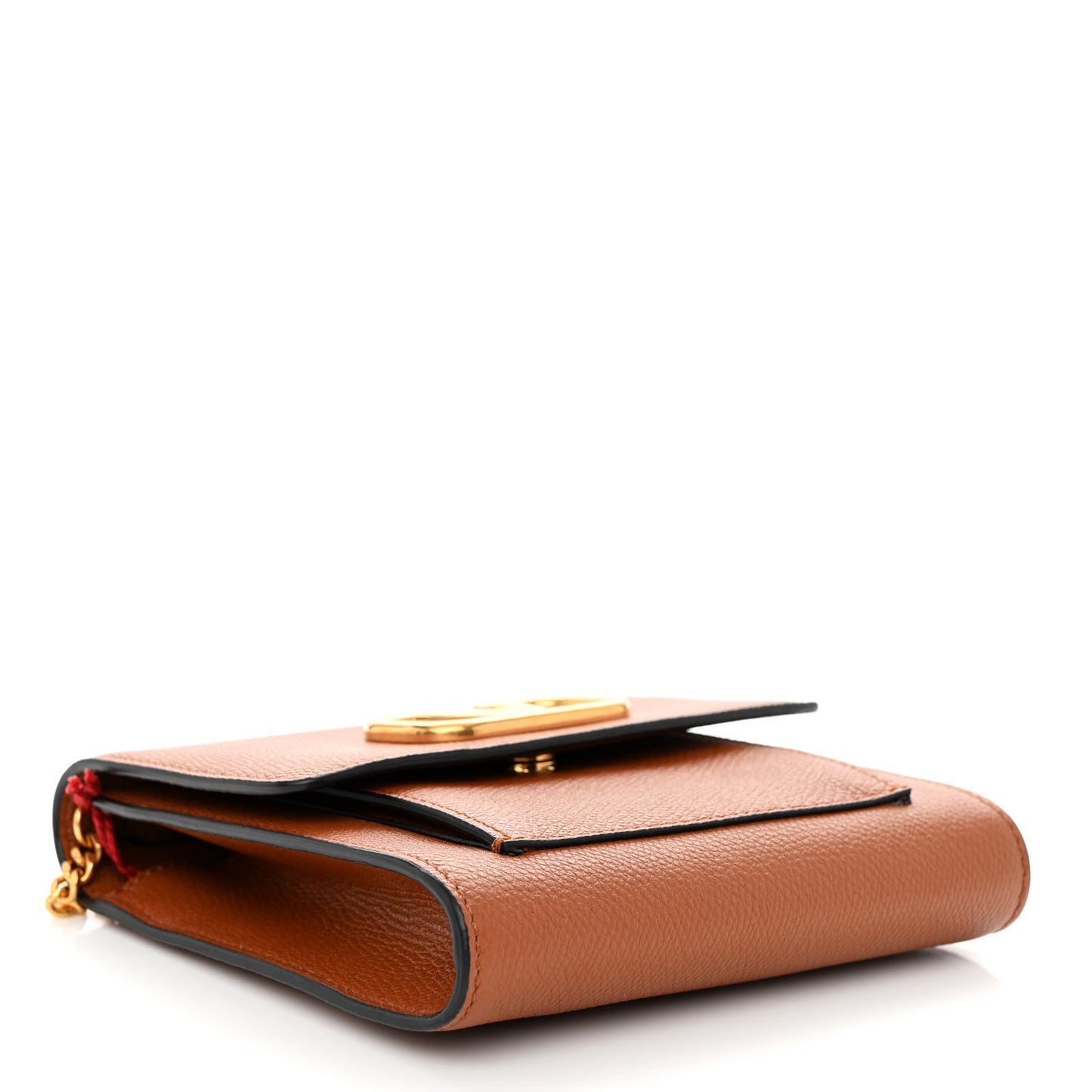 Grainy Calfskin VLogo Crossbody Bag Saddle Brown