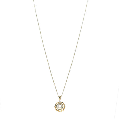 David Yurman 18K Yellow Gold Diamond 16mm Stax Pendant Necklace 1 of 5
