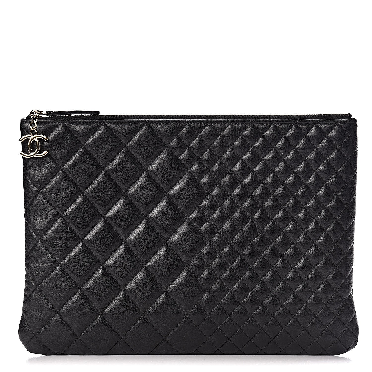 Chanel Lambskin Bi Quilted Medium Cosmetic Case Black 1 of 11