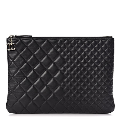 Chanel Lambskin Bi Quilted Medium Cosmetic Case Black 1 of 11