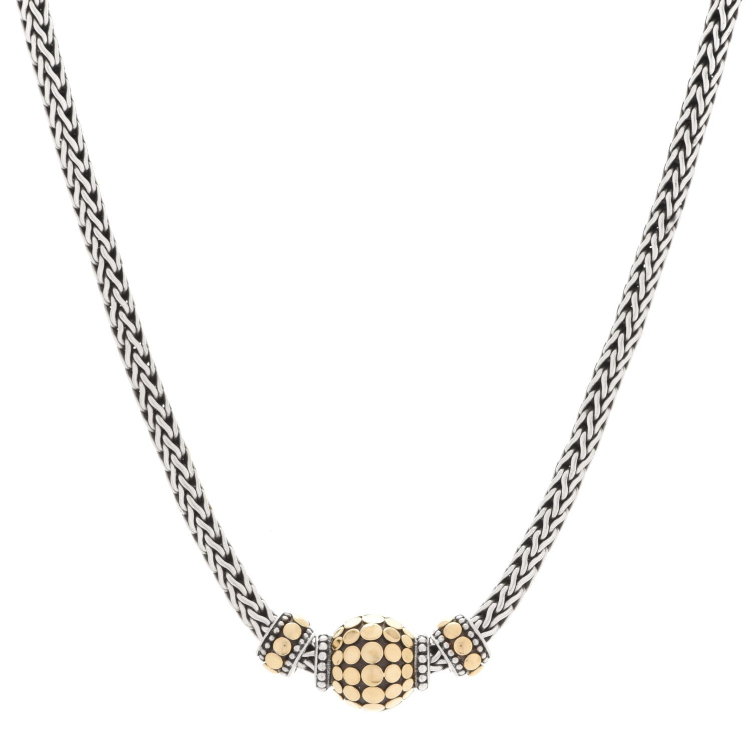 John Hardy Sterling Silver 18K Yellow Gold Dot Classic Chain Necklace 1 of 4