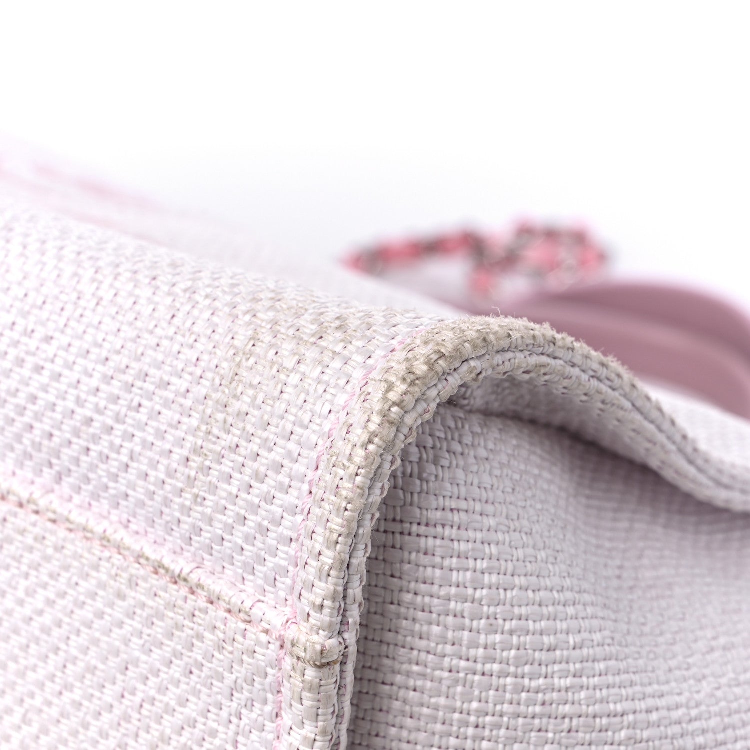Chanel Woven Straw Raffia Medium Deauville Tote Pink 9 of 16