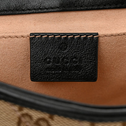 Gucci Monogram Matelasse Diagonal Mini GG Marmont Shoulder Bag Beige Black 6 of 10