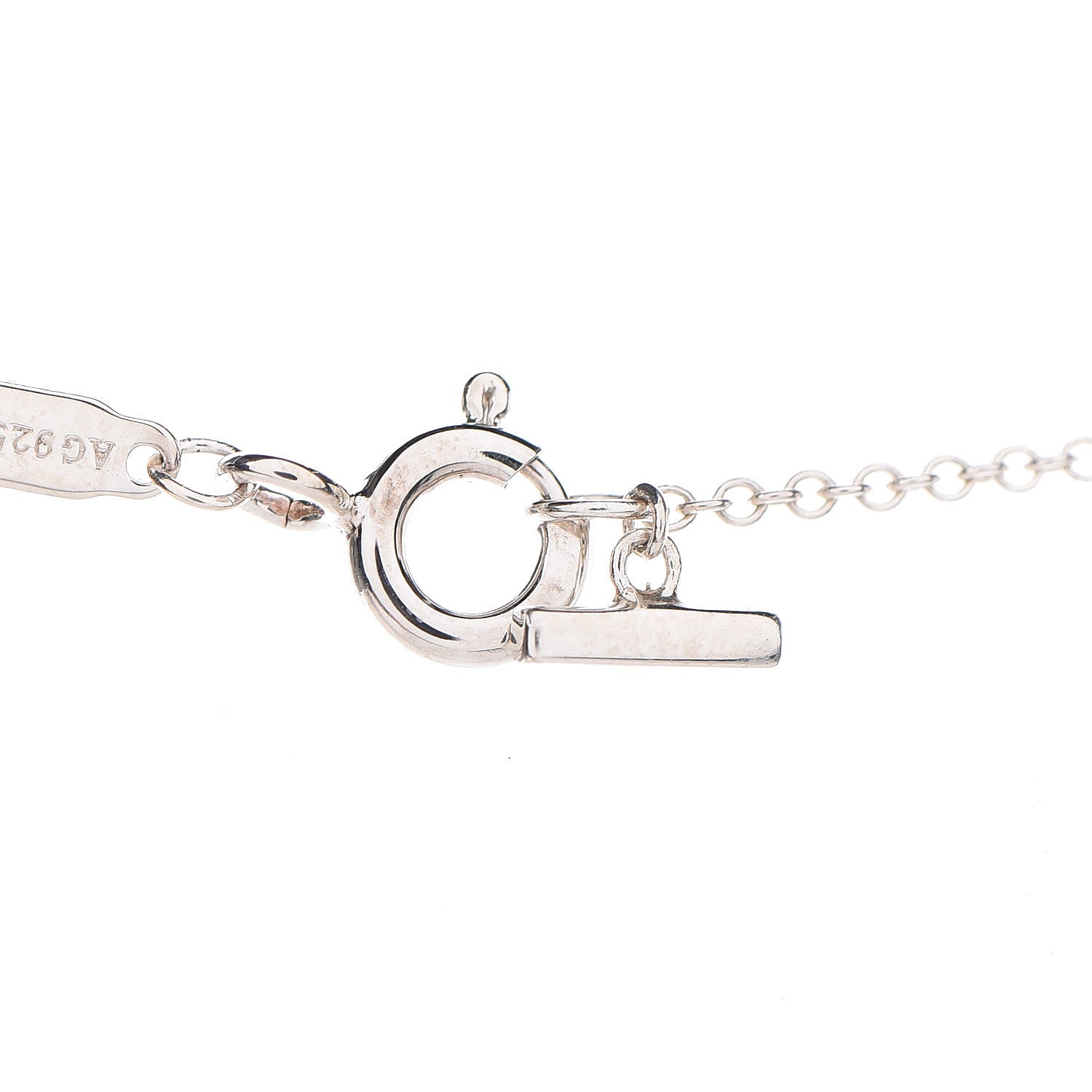 Tiffany Sterling Silver Large T Smile Pendant Necklace 7 of 8