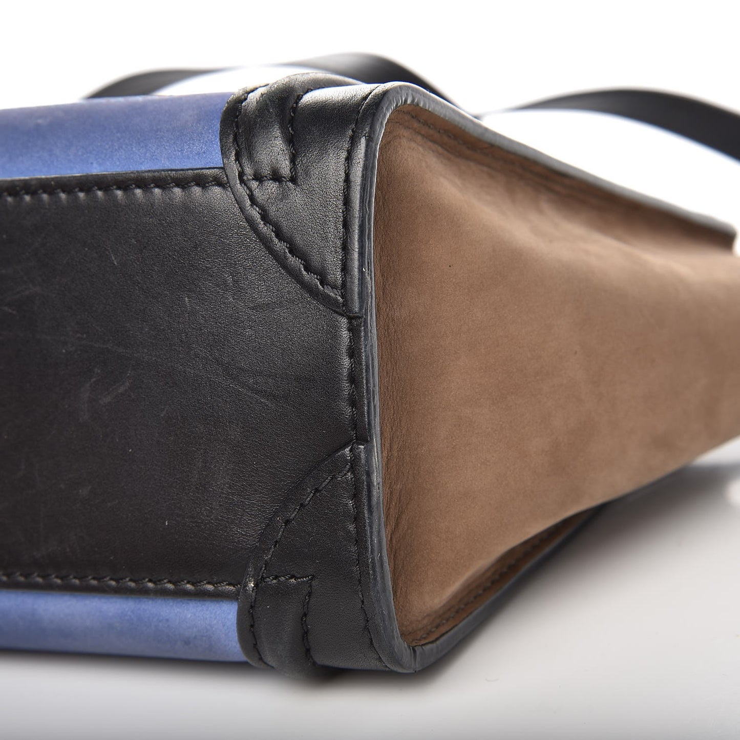 Nubuck Smooth Calfskin Nano Tri-Color Luggage Royal Blue