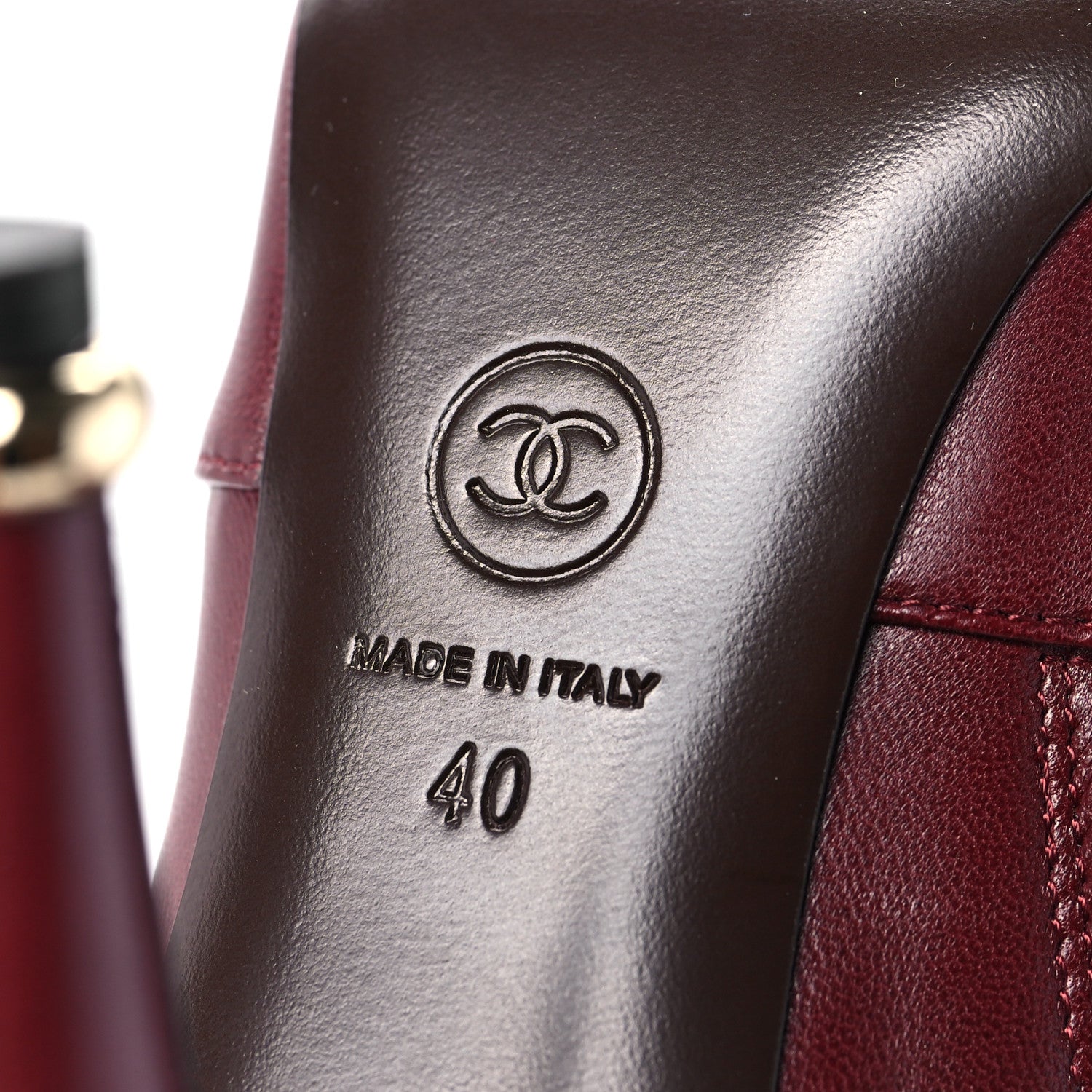 Chanel Lambskin Camelia CC Short Boots 40 Burgundy 6 of 8