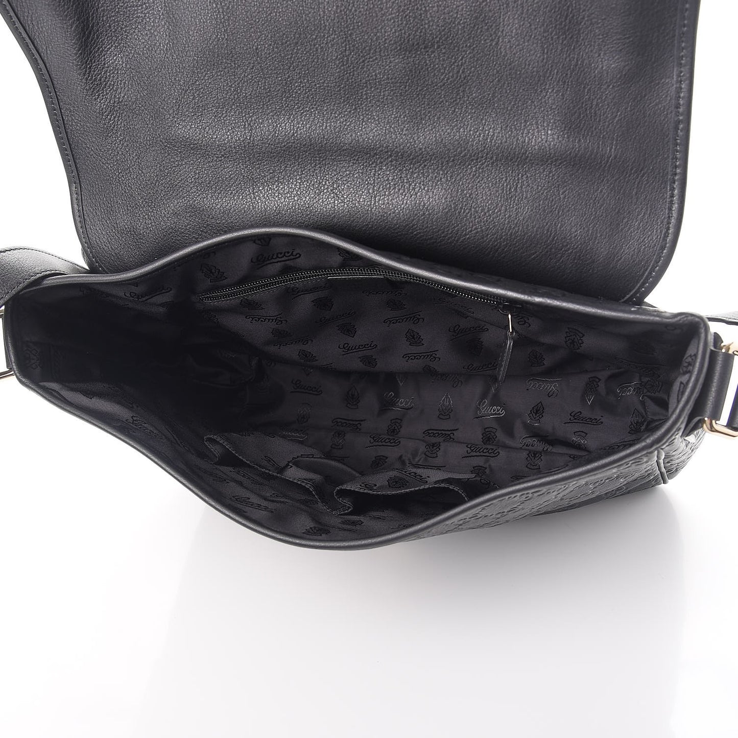 Guccissima Medium Flap Messenger Bag Black