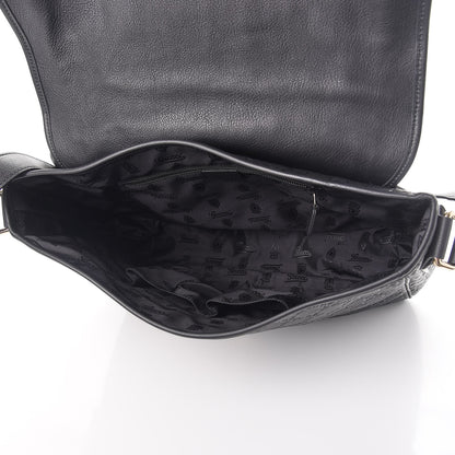 Gucci Guccissima Medium Flap Messenger Bag Black 5 of 9