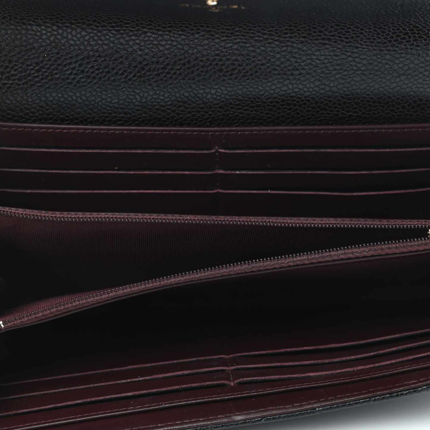 Caviar Quilted Large Gusset Flap Wallet Black