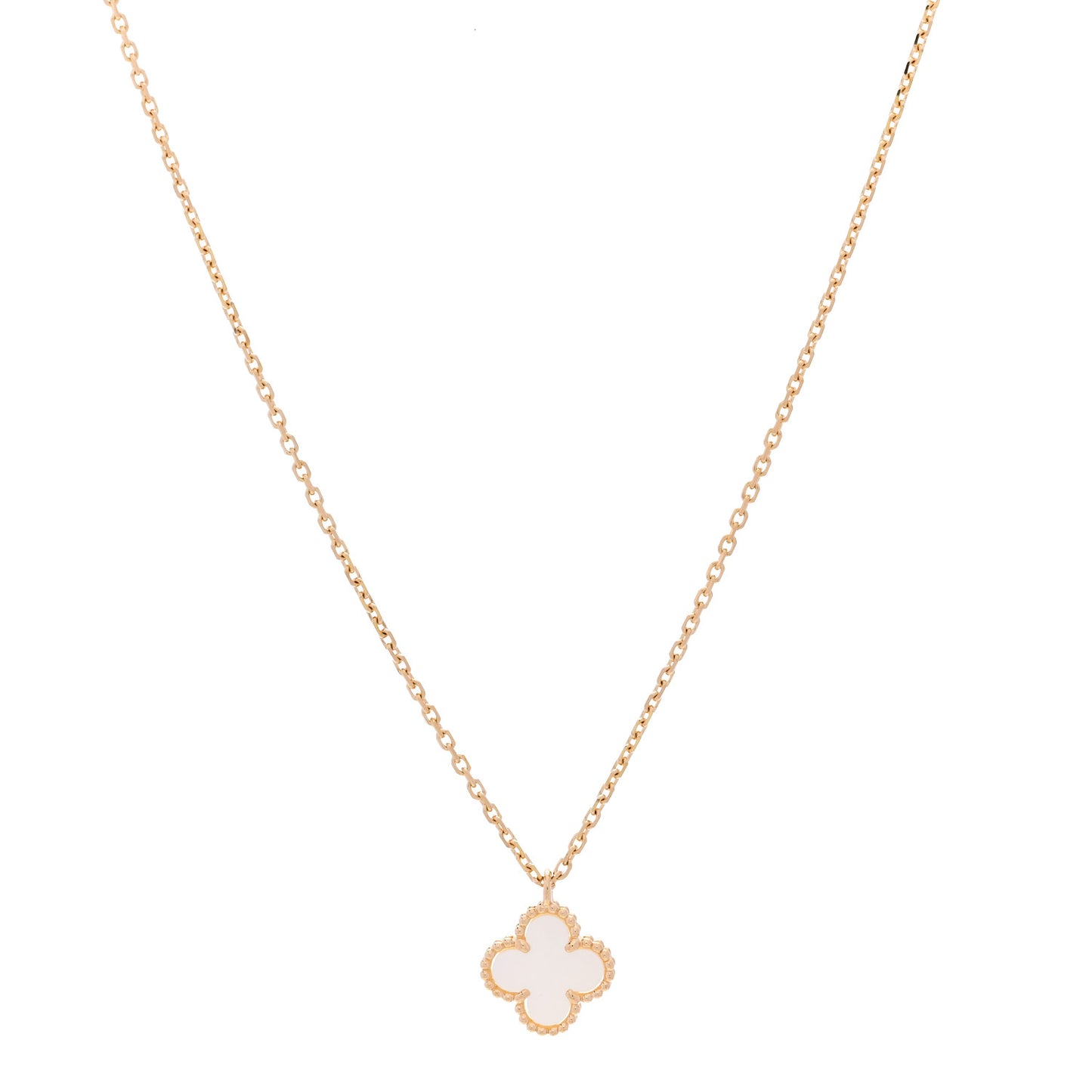 18K Yellow Gold Mother of Pearl Sweet Alhambra Pendant Necklace