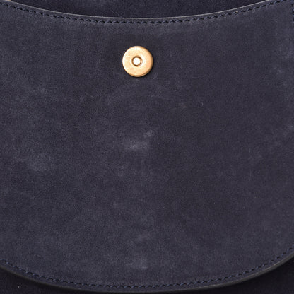 Chloe Suede Calfskin Braided Small Hudson Shoulder Bag Full Blue 8 of 12