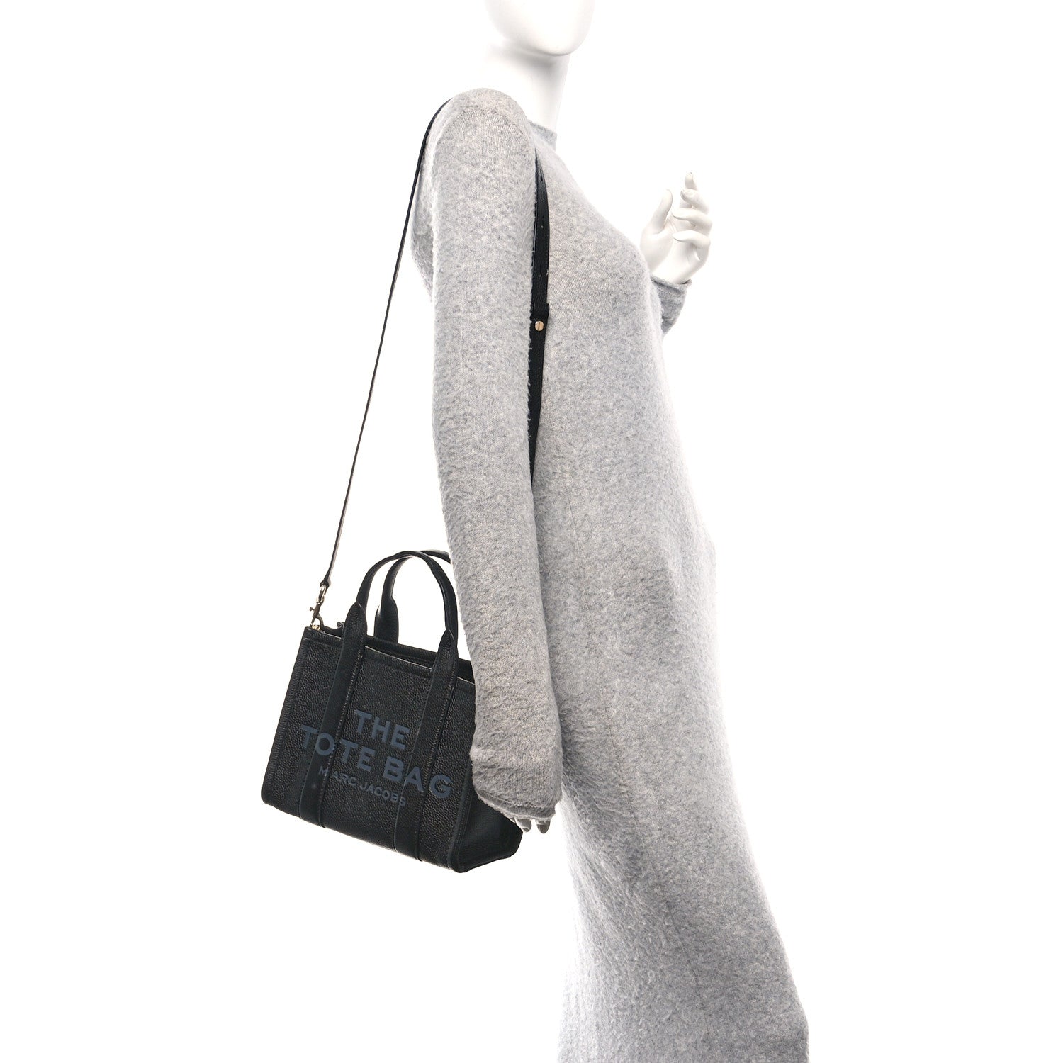Marc Jacobs Grained Calfskin Small The Tote Bag Black 2 of 13