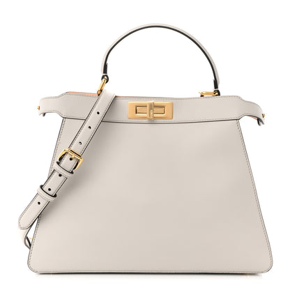 Fendi Vitello Seta Shiny Nappa Medium Peekaboo I SEE U Satchel Ghiaia Light Rose 1 of 14
