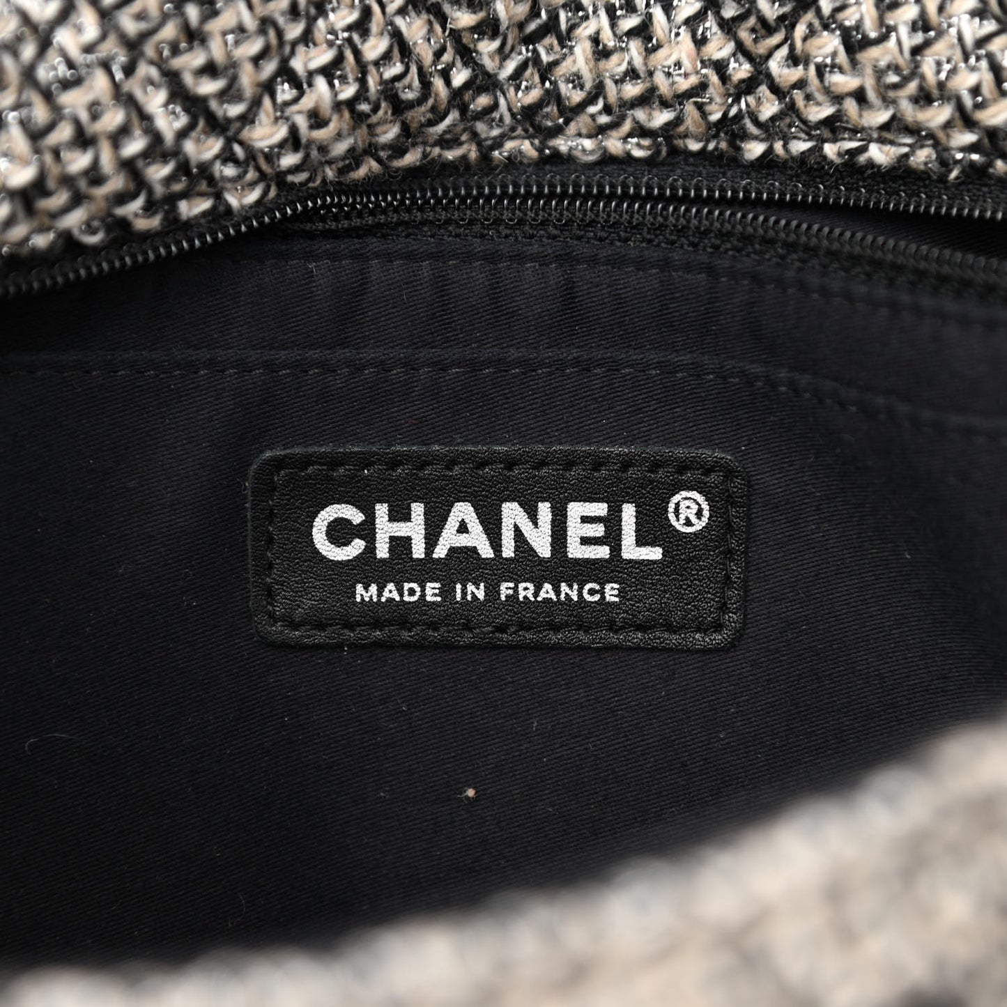 Crystal Tweed Quilted Medium Single Flap Black