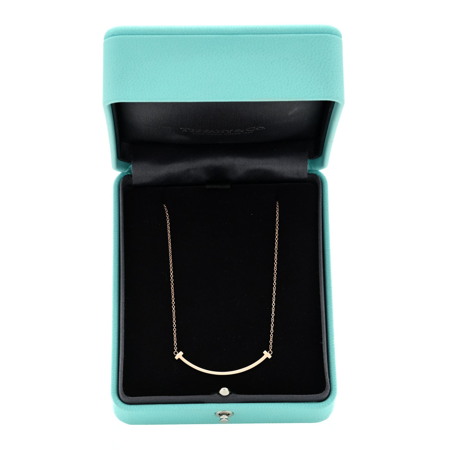 18K Rose Gold Small T Smile Pendant Necklace